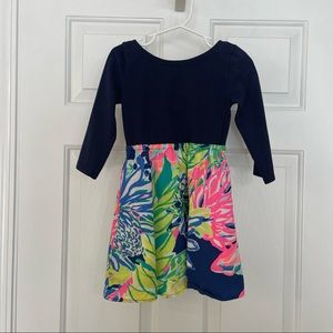 Girls Lily Pulitzer navy and floral dress S(4-5)